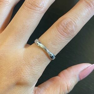 S925 Silver single line irregular open ring